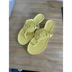 NWOT Jack Rogers Yellow Georgica Medallian Jelly  and Leather Sandals Womens 7